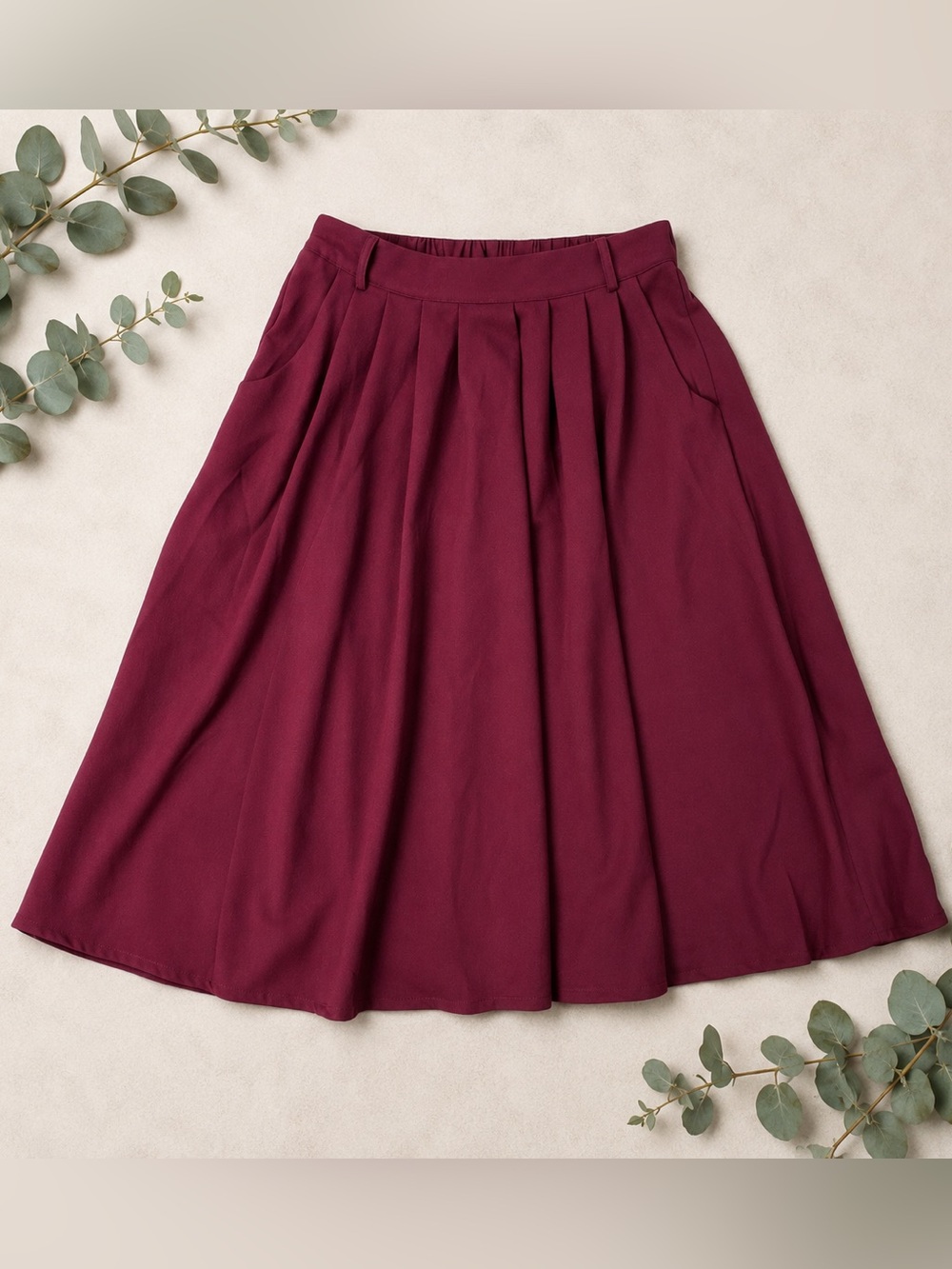 ModCloth Breathtaking Tiger Lilies Midi Skirt Deep Red Small